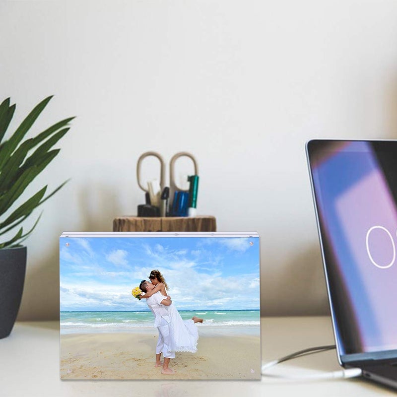 JUOIFIP Acrylic 8 X 10 Photo Frame Clear Floating Double Sided Magnetic Picture Certificate Document Magnetic Photo Frame for Tabletop Display with Frame Stand and Gift Box (Free Soft Microfiber) - Image 5
